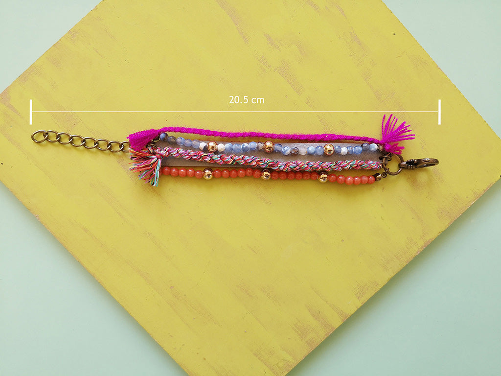 medida pulseras boho gato negro