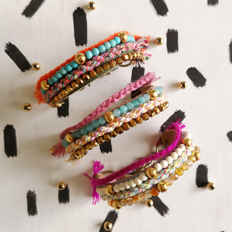 pulseras boho hecho a mano por Gato Negro